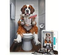 Rompecabezas de 1000 Piezas San Bernardo en el baño para Adolescentes Juguete Que desafía la Mente Diversión compartida Diseño nítido Sorpresa cálida 38x26cm
