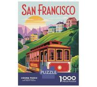 Rompecabezas De 1000 Piezas San Francisco Cable Car Travel Rompecabezas para Adultos Juego De Ingenio Difícil Difícil Único Cumpleaños Y Regalos 52x38cm/1000pcs
