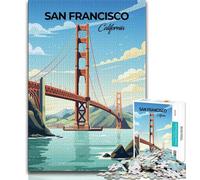 Rompecabezas de 1000 Piezas San Francisco Travel para Adultos Difícil de completar, Pero Divertido y Divertido Regalo de cumpleaños, Arte Mural 38x26cm