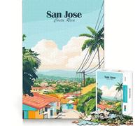 Rompecabezas de 1000 Piezas San José,Costa Rica Exact Cut Play Juguete Inteligente para el Cerebro Juego de relajación Arte navideño Exhibición (50x75cm)