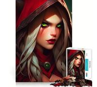 Rompecabezas de 1000 Piezas Sangre Noche Elfo Silvano Zen Juego de Borde, Juguete para Entrenamiento Cerebral,Diversión de Juego Lento,Regalo de Decoración de Cumpleaños 38x52cm