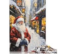 Rompecabezas de 1000 Piezas Santa Claus llega a la Ciudad, Rompecabezas de dificultad Alta, Juego Educativo, Juguete, (38 x 26 cm)