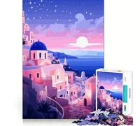 Rompecabezas de 1000 Piezas Santorini, Arte Griego de Viaje, Corte Impecable, diversión, lógica, Juguete, Juego Libre, Actividad de cumpleaños (38x26cm)