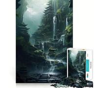 Rompecabezas de 1000 Piezas Santuario de Las Cascadas para Adolescentes Juguete Interactivo para Crear y Jugar Diseño Coleccionable con Corte preciso (38x52cm)