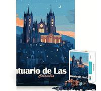 Rompecabezas de 1000 Piezas Santuario de Las Lajas, Colombia Ilustración Corte Impecable Diversión lógica Juguete Juego Libre Actividad de cumpleaños (50x75cm)