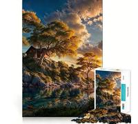 Rompecabezas de 1000 Piezas Santuario Natural para Adolescentes Mejora la Memoria Pasatiempo Tranquilo Bordes precisos Regalo de cumpleaños (50x75cm)