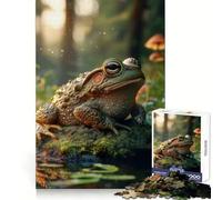 Rompecabezas de 1000 Piezas Sapo en el Bosque para Adolescentes Juguete Inteligente para Pasar Tiempo en Familia Piezas de colección con Corte preciso 38x52cm