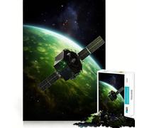 Rompecabezas de 1000 Piezas Satélite en Planeta Verde para Adolescentes Rompecabezas fácil de armar Ocio Impecable Regalo Ideal para Navidad (38x52cm)