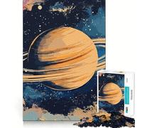 Rompecabezas de 1000 Piezas Saturno en el Espacio para Adolescentes Juguete Que desafía la Mente Pasatiempo Tranquilo Corte preciso Regalo de Temporada (38x26cm)