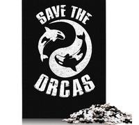 Rompecabezas de 1000 Piezas Save The Orcas Orca Killer para Adultos, Juego Educativo de 38 x 26 cm (1000 Piezas)