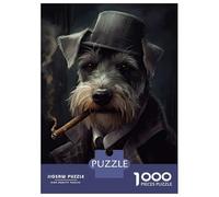Rompecabezas De 1000 Piezas Schnauzer The Gangster Rompecabezas para Adultos Juego De Ingenio Difícil Difícil Único Cumpleaños Y Regalos 52x38cm/1000pcs