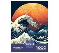 Rompecabezas De 1000 Piezas Sea Wave Japanese Art 3 Rompecabezas Juguetes Antiestrés Decoración De Pared Cumpleaños Y Navidad 38x26cm/1000pcs