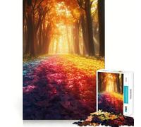 Rompecabezas de 1000 Piezas Sendero Arcoíris a Través del Bosque para Adultos Juguete para ejercitar la Mente y Relajarse Corte de precisión Regalo Elegante (38x52cm)