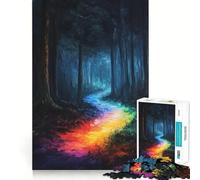 Rompecabezas de 1000 Piezas Sendero Arcoíris en el Bosque para Adolescentes Mejora la Memoria Suave y Relajante Corte Premium Sorpresa de Cumpleaños (38x52cm)