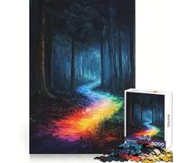 Rompecabezas de 1000 Piezas Sendero Arcoíris en el Bosque para Adultos Juguete para ejercitar la Mente Imagen Suave y Relajante para armar Un Regalo Encantador (50x75cm)