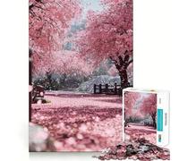 Rompecabezas de 1000 Piezas Sendero de Flores de Cerezo,Arte Impecable,Entrenamiento Mental,diversión,Tiempo de Descanso,Juego,Navidad,Regalo Tranquilo (38x26cm)