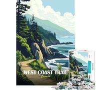 Rompecabezas de 1000 Piezas Sendero de la Costa Oeste de Canadá Paisaje artístico Juego Familiar desafío para la Inteligencia Cerebral Juguetes adictivos Gran Regalo para Juegos Regalo de cumpleaños