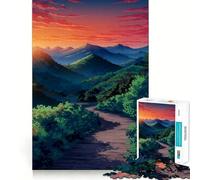 Rompecabezas de 1000 Piezas Sendero de montaña al Atardecer para Adultos y Adolescentes Juguete de lógica Clara para Relajarse Corte Artículo de Santa Claus (50x75cm)