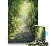 Rompecabezas de 1000 Piezas Sendero de Piedra a través de un Bosque de bambú para Adolescentes Ideal para Recordar, Mejorar la Calma Mental y Crear Arte nítido 50x75cm