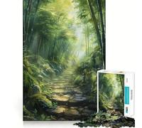 Rompecabezas de 1000 Piezas Sendero de Piedra a través de un Bosque de bambú para Adultos Juguete de lógica para Juegos de Interior Corte de precisión Regalo Ideal 38x26cm