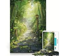 Rompecabezas de 1000 Piezas Sendero de Piedra a través de un Bosque de bambú para Adultos y Adolescentes Ideal para Mejorar la Memoria y Relajarse Diseño y Montaje 38x52cm
