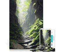 Rompecabezas de 1000 Piezas Sendero de Piedra a través del Bosque para Adolescentes Juguete cognitivo Disfruta Lentamente Borde Premium Elige tu Deseo de Papá Noel 38x52cm