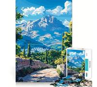 Rompecabezas de 1000 Piezas Sendero de Piedra hacia Mountain View para Adolescentes Juego Inteligente para Fortalecer los Lazos Familiares Obra de Arte para armar 38x26cm