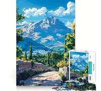 Rompecabezas de 1000 Piezas Sendero de Piedra hacia Mountain View para Adolescentes Juguete de lógica Mental para el Tiempo Libre Bordes Finos 50x75cm