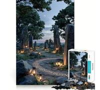 Rompecabezas de 1000 Piezas Sendero de Piedra Místico al Anochecer para Adultos Juguete de lógica, diseño Relajante y Divertido para armar Regalo Ideal para Pedir un Deseo a Papá Noel (38x52cm)