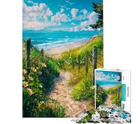 Rompecabezas de 1000 Piezas Sendero de Playa arenosa Juego Familiar Que desafía la Inteligencia Cerebral Juguete adictivo Gran Regalo para los Amantes de los Juegos Que mejoran la Memoria (50x75cm)