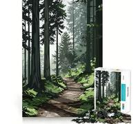 Rompecabezas de 1000 Piezas Sendero del Bosque Negro,diseño de Corte preciso,Juego Mental,Regalo fácil de Jugar,Regalo Divertido de cumpleaños 50x75cm