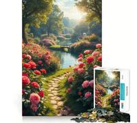 Rompecabezas de 1000 Piezas Sendero del Jardín de Rosas para Adultos y Adolescentes Juguete Intelectual para el hogar Disfrute de un Corte de Calidad Regalo clásico (50x75cm)
