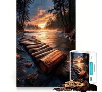 Rompecabezas de 1000 Piezas Sendero del río Amanecer para Adultos Juguete para ejercitar la Mente Diseño de fácil Montaje Regalo de Temporada 50x75cm