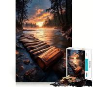Rompecabezas de 1000 Piezas Sendero del río Amanecer para Adultos Juguete para Pensar, Calma, relajación, diseño Limpio, decoración de Pared 38x52cm