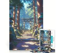 Rompecabezas de 1000 Piezas Sendero del Santuario Iluminado por el Sol para Adolescentes Juguete para ejercitar la Mente y Relajarse Diseño y Montaje Lista de Deseos de Papá Noel 50x75cm