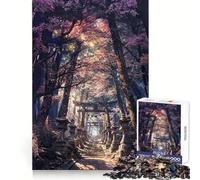 Rompecabezas de 1000 Piezas Sendero del Santuario Sagrado Sakura para Adolescentes Juguete para estimular la lógica Diversión en Interiores Borde Premium Regalo Memorable (50x75cm)