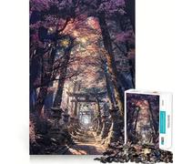 Rompecabezas de 1000 Piezas Sendero del Santuario Sagrado Sakura para Adolescentes Juguete para estimular la lógica Diversión en Interiores Borde Premium Regalo Memorable (50x75cm)
