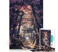 Rompecabezas de 1000 Piezas Sendero del Santuario Sagrado Sakura para Adultos Juguete de lógica Fina para el Tiempo Libre Arte de Bordes limpios y Coleccionable (38x52cm)