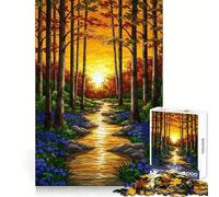 Rompecabezas de 1000 Piezas Sendero en el Bosque otoñal al Atardecer para adolescentesUn desafío Inteligente para Pasar un rato agradableCierre de seguridadRegalo Ideal (50x75cm)
