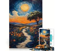 Rompecabezas de 1000 Piezas Sendero Iluminado por el Sol Entre Flores Silvestres para Adolescentes Juguete cognitivo Disfruta Lentamente Borde Premium Elige el Deseo de Papá Noel 50x75cm