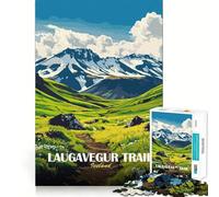 Rompecabezas de 1000 Piezas Sendero Laugavegur Paisaje de Islandia Arte Artístico Juego de Resolución de Problemas Divertido Juego de Tiempo Tranquilo Decoración Navideña Regalo (38x52cm)