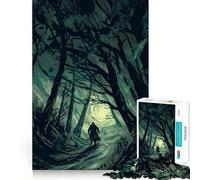 Rompecabezas de 1000 Piezas Sendero Misterioso en el Bosque para Adolescentes Mejora la Memoria Sin estrés Bordes Ajustados Decoración de Pared (38x52cm)