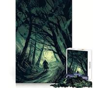 Rompecabezas de 1000 Piezas Sendero Misterioso en el Bosque para Adolescentes Mejora la Memoria Sin estrés Bordes Ajustados Decoración de Pared (38x52cm)