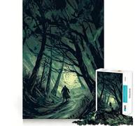 Rompecabezas de 1000 Piezas Sendero Misterioso en el Bosque para Adultos y Adolescentes Juguete de lógica Clara para Relajarse Corte Artículo de Santa Claus (38x26cm)