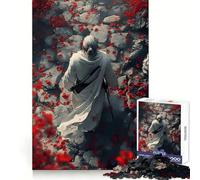 Rompecabezas de 1000 Piezas Sendero samurái Entre Flores Rojas para Adolescentes Juguete de lógica Fuerte para Disfrutar en Familia Borde Transparente Sorpresa cálida (38x52cm)