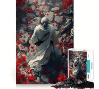 Rompecabezas de 1000 Piezas Sendero samurái Entre Flores Rojas para Adolescentes Juguete Intelectual para Relajarse mentalmente Corte de Calidad Regalo Ideal para Las Fiestas (38x26cm)