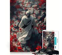 Rompecabezas de 1000 Piezas Sendero samurái Entre Flores Rojas para Adultos Ideal para ejercitar la Memoria y Disfrutar del Tiempo Libre Diseño para armar Colección de Arte (50x75cm)