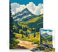 Rompecabezas de 1000 Piezas Sendero Tranquilo en el Bosque,Arte Natural para Adolescentes Ideal para Fortalecer la Memoria,aliviar el estrés y divertirse Bordes limpios (50x75cm)