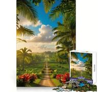 Rompecabezas de 1000 Piezas Sendero Tropical al Atardecer para Adolescentes Ideal para Mejorar la Memoria y como pasatiempo Relajante Bordes impecables (50x75cm)