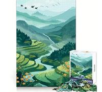 Rompecabezas de 1000 Piezas Serenas Terrazas de Arroz para Adolescentes Juguete de lógica para Jugar en Grupo Corte de precisión Regalo Original (38x26cm)